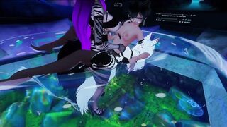 Milking two cuties and Blowing them dry! [VRChat ERP]