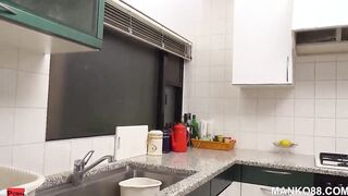 chinese Mother-in-law caught me while sniffing her lingerie
