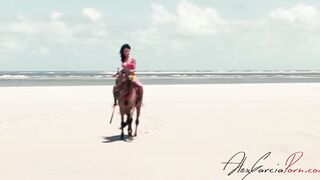 anal 3 way on the beach with young african