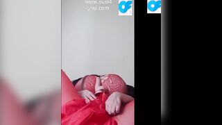 See those hot red boots susi masturbating on bed