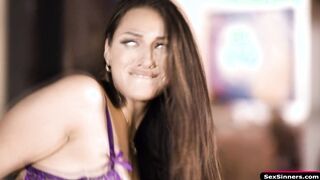 Guy fuck busty babe when wife comes home