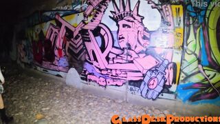 Sandiego Rave tunnel graffiti hunters taken and ANAL-ized