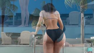 AWAY FROME HOME #27 • Having Fun with her beauty crotch into the pool
