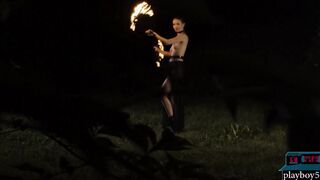 Czech MILF beauty playing with fire