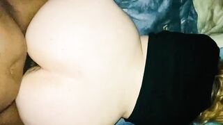 Huge butt white women creams all over amazing brown penis (point of view)