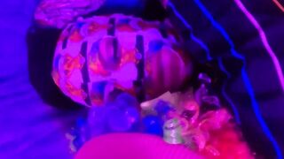 Clown fucks cheating bimbo under african light