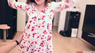 Step sister showed a new dress I could not resist banged her and fed her with sperm
