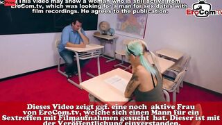 German School Girl seduce Ugly fat Teacher into School