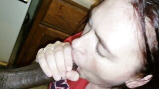White Mom Milking My big black cock - Tattooed Harlot
