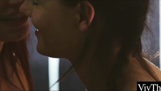 Irresistible dark hair pleasures her dyke mistress before sitting on her face