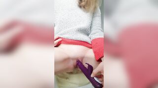 Slavic small snatch squirts a lot! Soak, leaking vagina, solo toy fun.