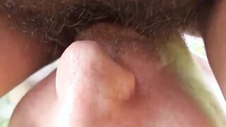 draining cunt juice from fat furry cunt