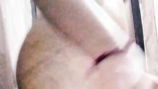 Oil Grind On Long Hooters And Bushy Cunt Inside Toilet By Step MILF