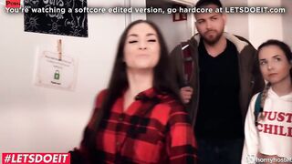 HORNYHOSTEL - (Mr. Gigantic Fat Dick, Mona Blue) - Thin Step Sister Getting Her Asshole Boned! Hard By Her Lusty