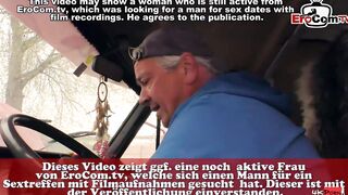 Thin german amateur 18 year old pick up for car three way mmf
