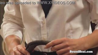 Long Butt Lesbo Sub Gets Whipped And Submitted To Madame
