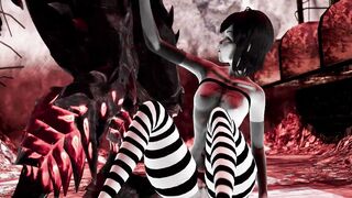 Slutty Mavis Dracula is fuck by a horned demon on Halloween night