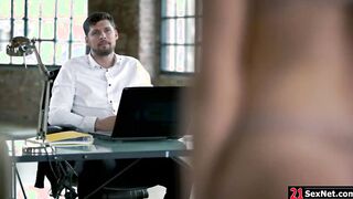 Guy ass fucking small tits office mate