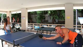 Ping pong amateurs sex in the shower