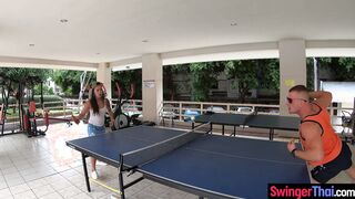 Ping pong amateurs sex in the shower