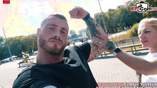 german fitness blonde bitch make real outdoor date