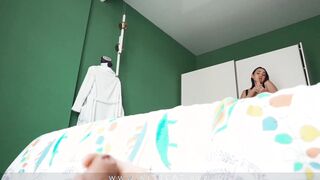 Stepson Spying on Stepmom and She Helps Lose His Virginity