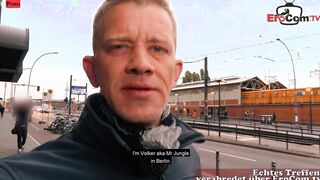 curvy blonde german teenagers make real street blind date