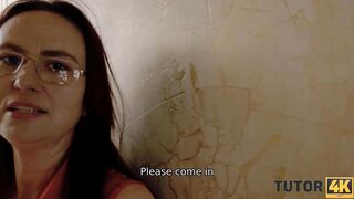 TUTOR4K. Bro is on to the fake tutor that has to take his dick inside snatch