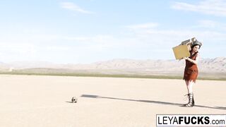 Leya the Viking takes a gold trophy up her butt