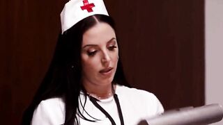 Sexy nurse Angela White takes care of patient Manuel