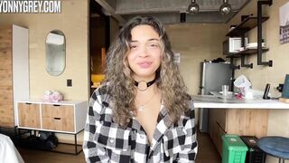 First Porn Casting for Curly Hispanic milf - point of view Fellatio Rim Job and Cum into Mouth