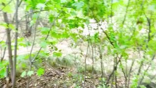 I pounded a young whore into the forest and cum into her