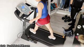 Cuckolding with a thief on a treadmill, he handcuffed me and made me his slave