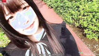 Chubby and cute Madoka Watanabe comes to interview to become a Japanese adult clip celeb, she gets nude off her panties