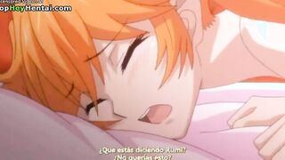 Hentai horny teen in stockings fucks her pussy