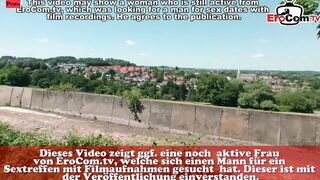 German thin old MILF fucked public with a farmer