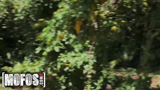 (Addison Lee) Slides Leash On (Oliver Flynn's) Neck And Makes Him Lick Her Cunt Into The Middle Of the Woods - Mofos