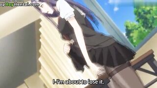 Hentai college girl gets huge cumshot on her feet in tights