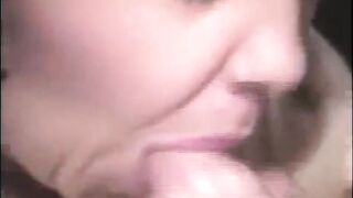 Elegant classy grandma sucking young big dick till cum