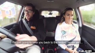 Big Tit cougar outdoor fuck inside vehicle outdoors by driving tutor