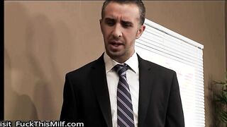 Four Hot big-boob office sluts fuck boss' big-dick in office