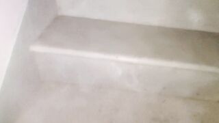 Outside crazy milf quickly blows her gf's dick into front on the door