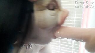 Piggy TRAINS HER THROAT with a SEX TOY