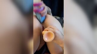 First time double penetration with my dildos