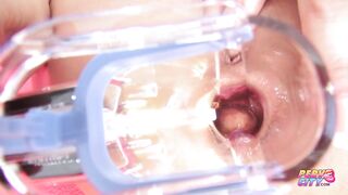 Rachel Roxxx gets her butt spread by a speculum and a big