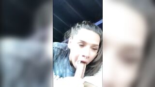 Amazing hot Turned On Barely Legal gives a sloppy head in Outside