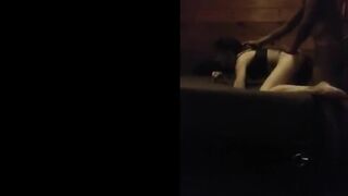 Cheating wife gets banged! by a big black cock into outdoor