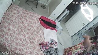 hidden Web Cam. Hot Milf Blonde changing into bedroom