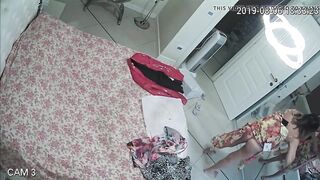 hidden Web Cam. Hot Milf Blonde changing into bedroom