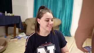 Stunning! Beautiful Hottie Girl Rim Job Guy until Facial!